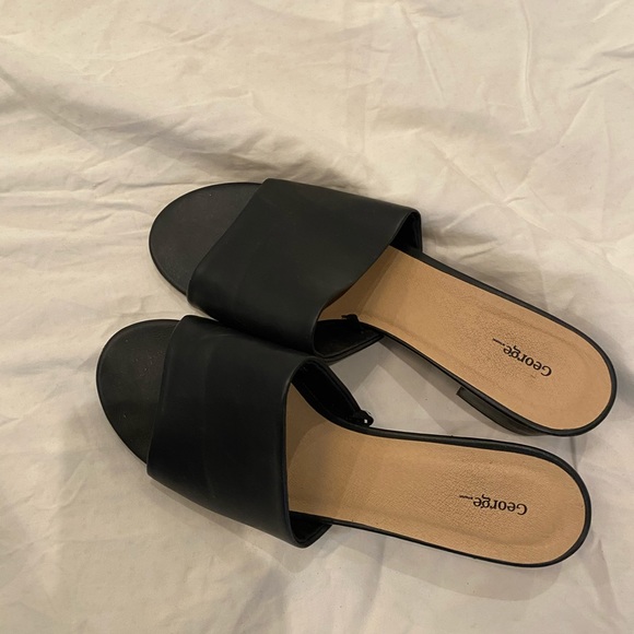 George Black Heeled Sandals 8.5 - Picture 3 of 5